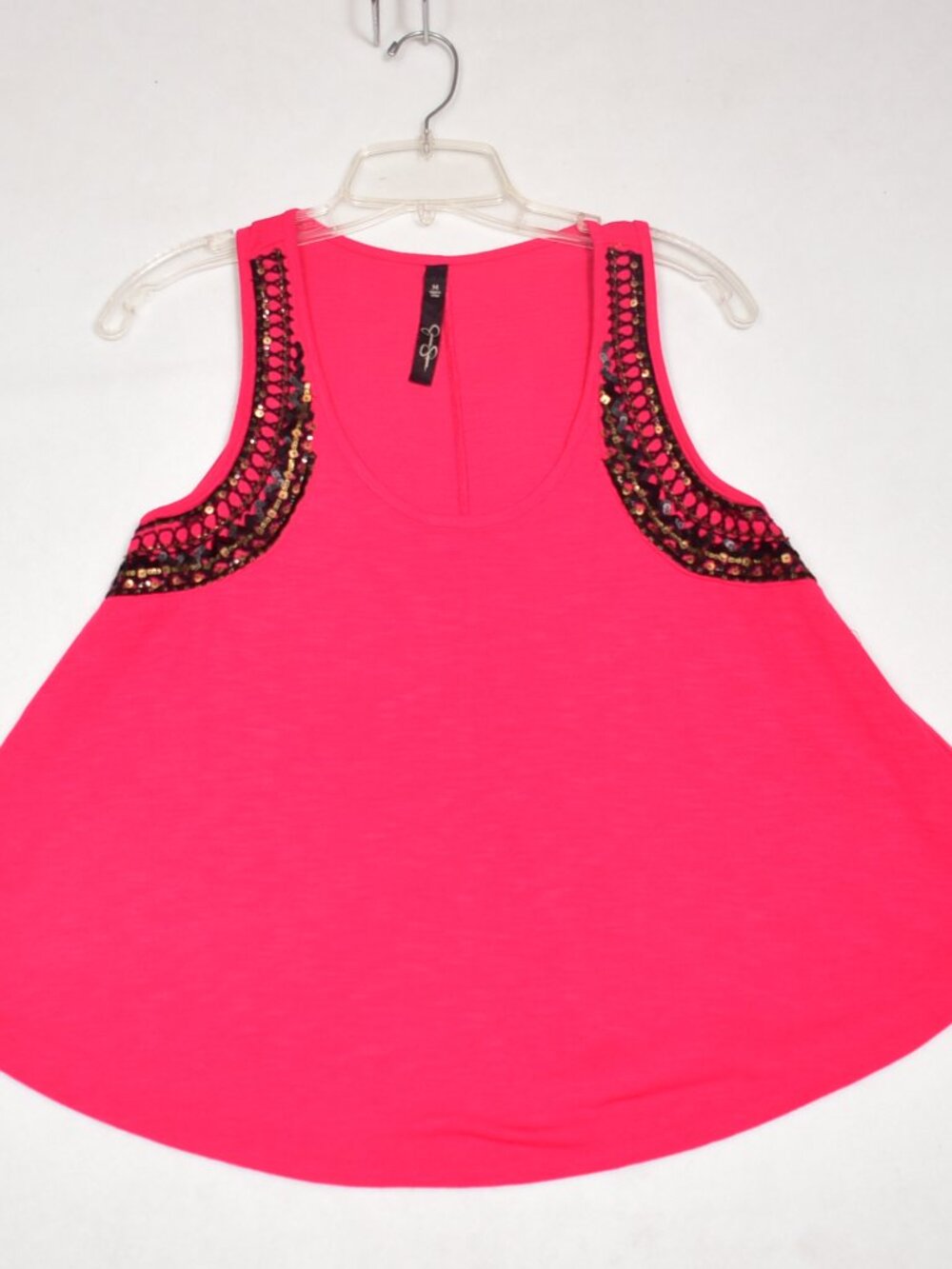 Jessica Simpson Women's Tank Top Black Lace Sequin Trim Size Medium